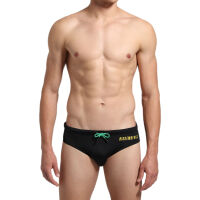 - "Basic Swim Briefs With Contrast Logo - Black" 