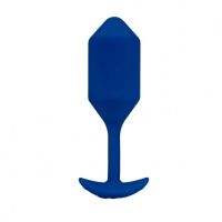 Анальная пробка "b-Vibe - Snug Weighted & Vibrating Silicone Plug 4 - Navy" (с вибрацией)