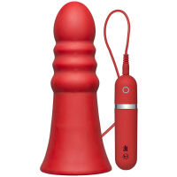   "Kink - Vibrating Silicone Butt Plug Ridged 8' Red" ( ) 