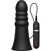   "Kink - Vibrating Silicone Butt Plug Ridged 8' Black" ( ) 