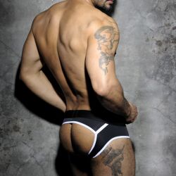 - "Stripe Fetish Briefs - White" 