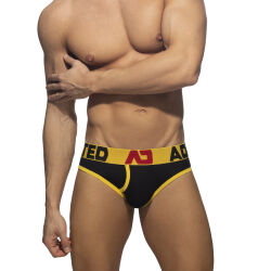 - "Open Fly Cotton Briefs - Yellow" 
