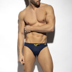 - "Pique Swim Bikini Briefs - Navy" 