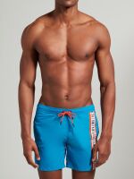 - "Medium Boardshort - Mediterranian Blue & Orange" 
