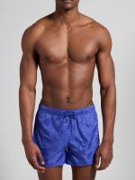 - "Retro Men's Swim Trunks - Clematis Blue" 