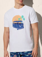  "90502 - T-Shirt with Van Print Blanco" 