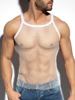 - "Beachy Net Strap Tank Top - White" 