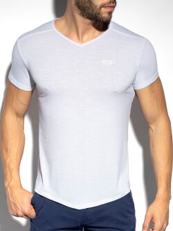  "Flame V-Neck T-Shirt - White" 