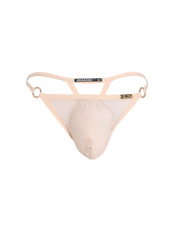 - "Unleashed Nude Mesh Ring Thong - Nude" 