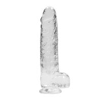 - "RealRock 9' Realistic Cock With Balls - Transparent" 