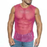 - "Mesh Broad Tank Top - Fuchsia" 