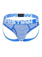 - "Almost Naked Fly Stripe Briefs Jock - Electric Blue/White Stripes" 