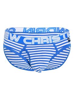 - "Almost Naked Fly Stripe Briefs - Electric Blue/White Stripes" 