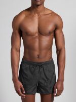 - "Retro Men's Swim Trunks - Black" 