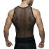 - "Black & White Mesh Tank Top - Black" 