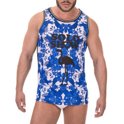 - "Beach Tanktop #015 - White/Blue" 