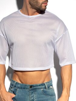  / - "Oversize Crop Top - White" 