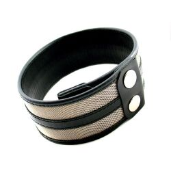    "H2H Leather + Mesh Armband Black" 
