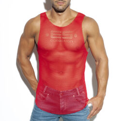 �����-���������� "Mesh Broad Tank Top - Red" 