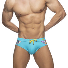 - "Morocco Panel Swim Briefs - Turquoise" 