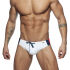 - "Stripes Basic Swim Briefs - White" 