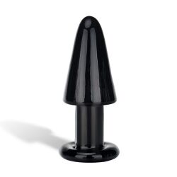   "Glass Intruder Black Glass Butt Plug" () (!) 