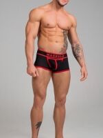 - "Life Men's Trunk Shorts - Black/Red" 