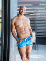 - "Sports Mesh Swim Shorts - Electric Blue" 