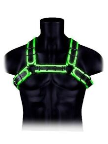 "Ouch! - Glow In The Dark Bonded Leather Buckle Bulldog Harness" 