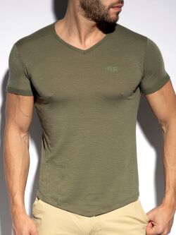  "Flame V-Neck T-Shirt - Khaki" 