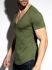  "Deep V-Neck T-Shirt - Khaki" 