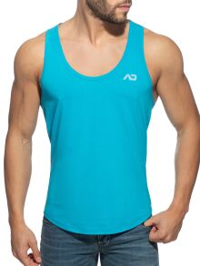 - "U-Neck Cotton Tank Top - Turquoise" 