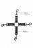  -  "Ouch! Pain - 4-way Leather Hogtie Cross Black" 