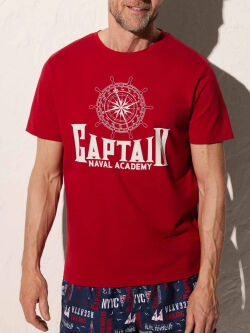  "90503 - T-Shirt with Captain Print Rojo" 