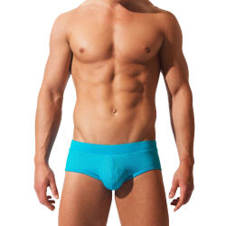 - "Full Punch Hole Briefs - Aqua" 