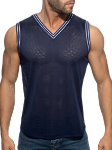 - "Slam V-Neck Sleeveless T-Shirt Navy" 