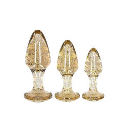   "Acrylic Silverchip Butt Plug Set - Gold" ( 3 .) 