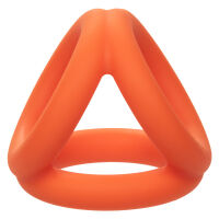 Эрекционное кольцо / разделитель мошонки "Alpha Liquid Silicone Tri-Ring Orange"