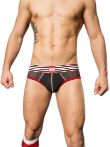 - "Backless Briefs Bond Street - Black/Red" 