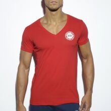 �������� "Basic Fitness V-Neck T-Shirt - Red" 