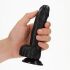 - "RealRock 6' Curved Realistic Dildo with Balls - Black" 