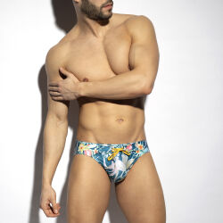 - "Hawaiian Swim Briefs - Cobalt" 