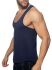 - "U-Neck Cotton Tank Top - Navy" 