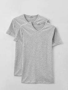 �������� "Essential - T-shirt V-Neck Grey Melange" (�������� 2 ��.) (����. ����!) 