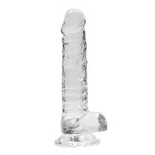 �������������-��������� "RealRock 7' Realistic Cock With Balls - Transparent" 