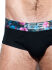 - "Flowery Waistband Briefs - Black" 