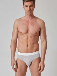 - "Bamboo Deluxe Briefs - Stone Grey Melange" 