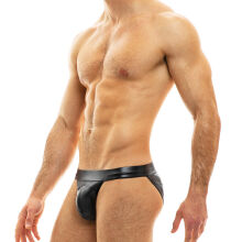 �����-����� "Leather Tanga Briefs Black" 