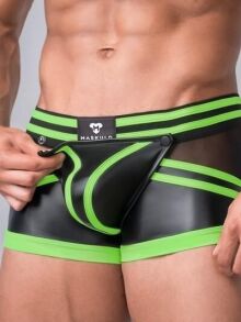 �����-������� "Youngero Generation Y - Men's Fetish Trunks Zipped Rear - Neon Green" 