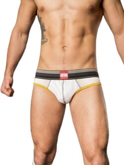 �����-����� "Backless Briefs Bond Street - White/Yellow/Black" (SALE!) 